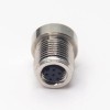 M8 Connector 6 Pin Female Socket Panel Mount Straight A Coding Solder Cup for Cable