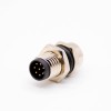 m8 connector 8pin male front mount a code straight