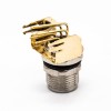 M8 Connector Right Angle 6pin Female A Code PCB Mount Front Mount With Gold-plated Bracket