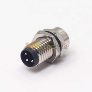M8 Konektör Vidalı Su Geçirmez Soket Erkek Düz 3 Pin Ön Blukhead Lehim Kupası Kablo için