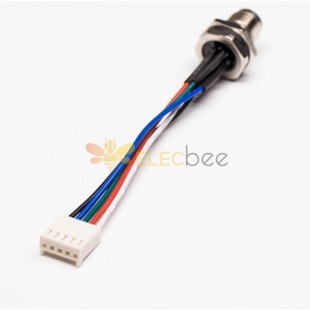 M8 Connector To  5Pin Male Socket Unshiled B Coding Straight Waterproof With Extension Cable 50CM 24AWG