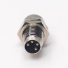 M8 Male Connector with Solder Cups 4 Pin Aviation Socket Waterproof Straight Panel Mount