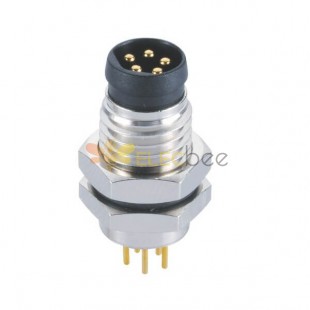 M8 Macho PCB Conector Impermeável B Coding Front Mount 5 Cores Masculino Straight Mount Connector