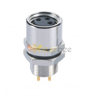 M8 Mount Connector PCB Tipo 3Pin Back Mount Feminino Soquete Impermeável Straight Sensor Conector