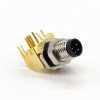 M8 Right Angle Connector Aviation Socket 4 Pin Blukhead Throught Hole for PCB Mount