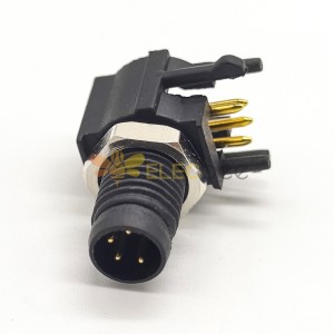 M8 직각 PCB 커넥터 4 핀 남성 패널 마운트 방수 소켓