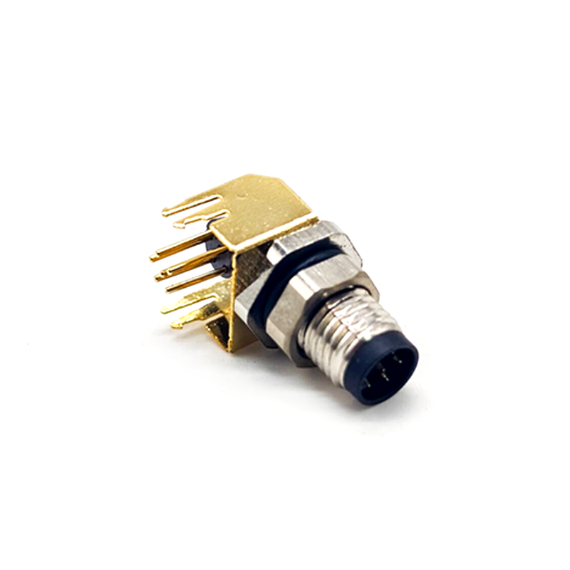 M8 직각 PCB 커넥터 6 핀 A 코딩 패널 마운트 남성 방수 소켓