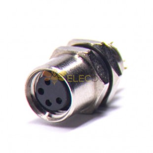 M8 Sensor Cable Panel Mount Cable Connector 4 Pin Female Back Mount Solder Type Socket Straight Waterproof