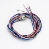 M8 Sensor Cable Socket Circular Wateproof Straight A Coding Back Mount 6 Pin Female Solder Socket With 1M 24AWG Wire