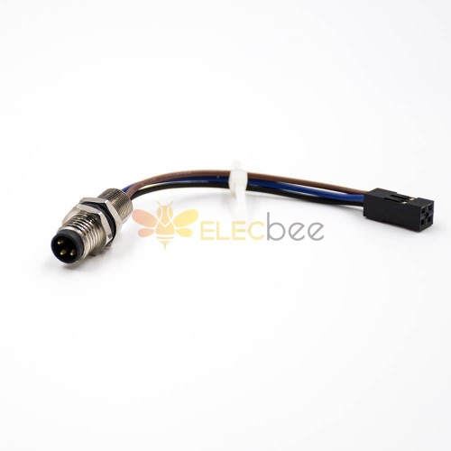M8 Sensor Connector 3pin Male Rear Bulkhead Straight Shiled Waterproof Cable cordsets 24AWG 1M Panel Receptacles