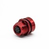 m8 6pin male plug Solder Type female socket front mount straight Red wine Unshielded B code