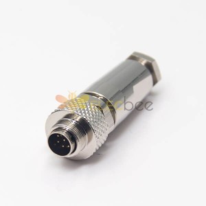 Cable Waterproof Connector M9 Male Straight Metal 8pin Field Wireable Shield Solder Type for Cable