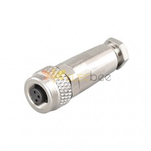 M9 Connector Metal Straight Female 3pin Wireable Waterproof Shield Connector Solder Contacts