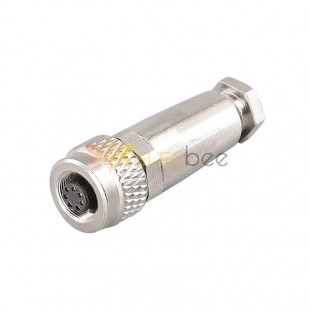 M9 Connector Metal Straight Female 7pin Wireable Waterproof Shield Connector Solder Contacts