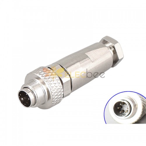 M9 male straight cable plug 6pin waterproof ip67 industrial connector shield solder type for cable