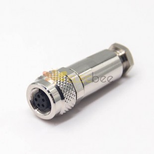 Metal Connector M9 5Pin Female Straight Waterproof Shield Wireable Connector