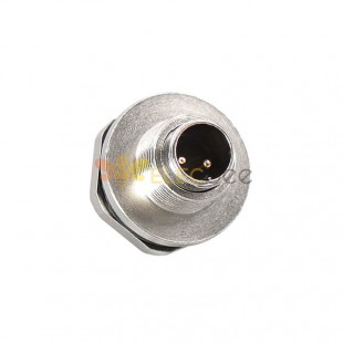 M9 2Pin Male Connector Back Panel Mount Receptacle Solder Type for Cable IP67 Waterproof Unshield