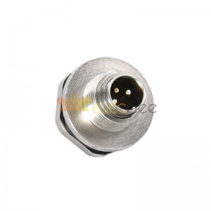 M9 3Pin Connector Straight Metal Waterproof Socket Sensor Connector Back Mount Solder Type for Cable