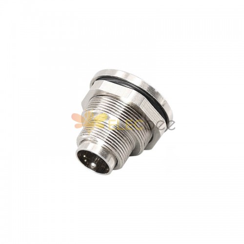 M9 3Pin Connector Straight Metal Waterproof Socket Sensor Connector Front Mount Solder Type for Cable