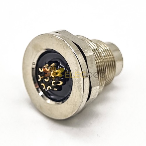 M9 8Pin Front Panel Mount Male Connector Circular Sensor Connector Solder Type for Industrial Automation Signals