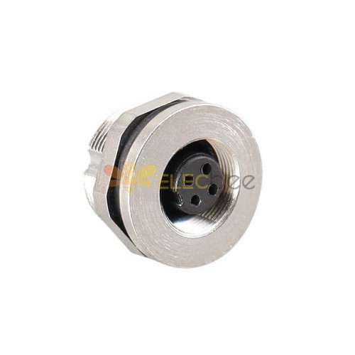 M9 Female 4 Pin Panel Mount Connector Back Fastened Waterproof Connector M9 Solder Type Socket