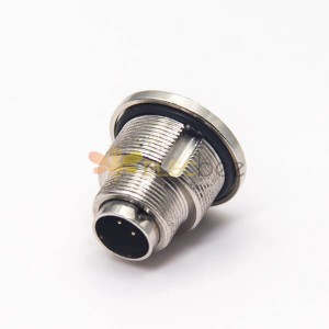 Solder Type Connector M9 6Pin Homme Straight Waterproof Shield Solder Type Front Bulkhead