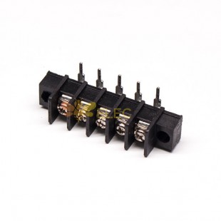 Barrier Strip Terminal Block 5pin Right Angled Black 2 holes PCB Mount