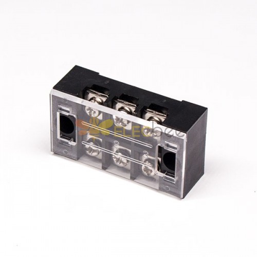 Barrier Strip Terminal Blocks black Straight with Cover Cable Connector