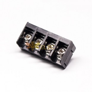 Barrier Terminal Block PCB Mount 4pin Black Straight Through Hole Connector
