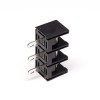 Barrier Terminal Block with Cover 3pin Straight Black Connector