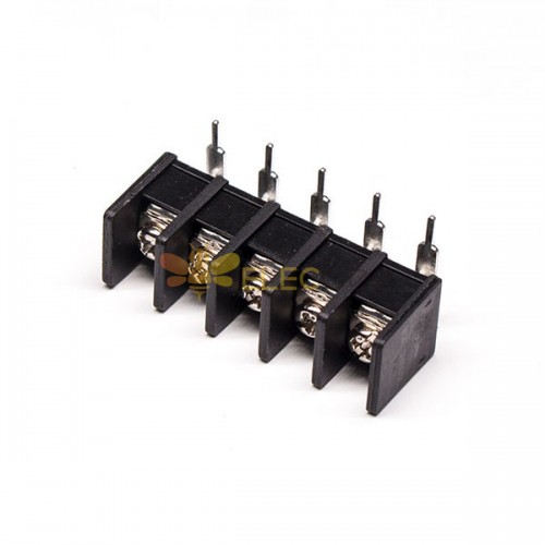 柵欄式接線端子安裝彎式黑色插PCB板五螺絲端子接線