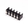 Right Angle Barrier Terminal Block 5pin Black PCB Mount Black Connector