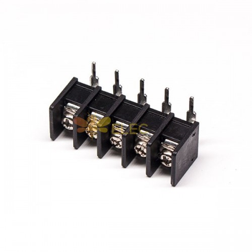 Right Angle Terminal Block Connectors 5pin PCB Mount Black Barrier