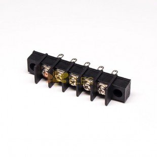 焊線端子黑色5芯直式柵欄式PCB板安裝接線端子
