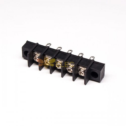 焊线端子黑色5芯直式栅栏式PCB板安装接线端子