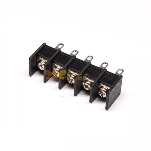 接線端子銅5芯直式柵欄式接線端子黑色插PCB板