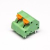 笼式弹簧接线端子绿色2孔4芯直式穿孔式接PCB板