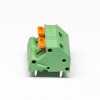 笼式弹簧接线端子绿色2孔4芯直式穿孔式接PCB板