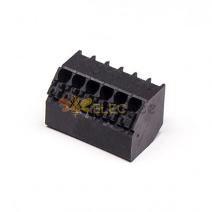 PCB Spring Loaded Terminal Block Black PCB Mount Straight Crimp Cable Connector