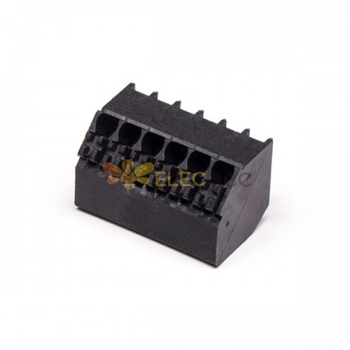 LEITERb Feder Loaded Terminal Block Black PCB Mount Straight Crimp Cable Connector