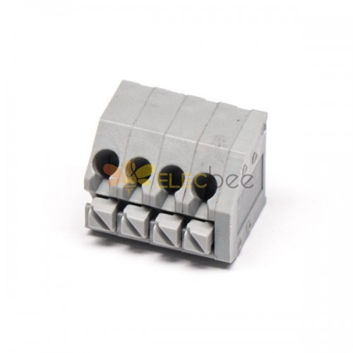 彈簧式端子4孔4芯2.5mm灰色直式插板接線連接器