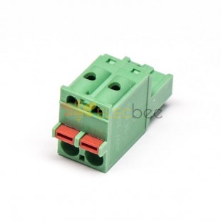 Spring Cage Terminal Blocks PCB Mount Green Straight Pluggable Coonector