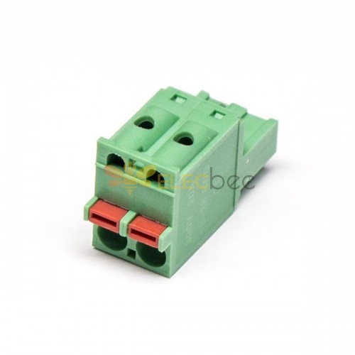 弹簧式PCB接线端子绿色插拔直式连接器