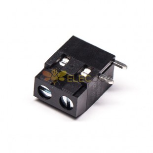 2 pin Universal Screw Terminal Block PCB Right Angled Black Cable Connector