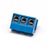 螺钉式接线端子3芯弯式蓝色方形PCB板安装穿孔式