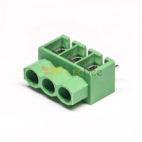 綠色端子螺釘式3芯接線直式接PCB板