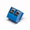 藍色端子 彎式2芯穿孔式插PCB板安裝接線端子