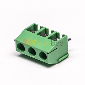 绿色端子座螺钉式3芯穿孔式插PCB板