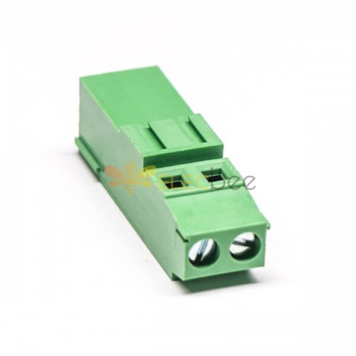 Connecteur de bloc terminal de vis de PCB 2pin directement à travers le vert de trou 3,81 mm