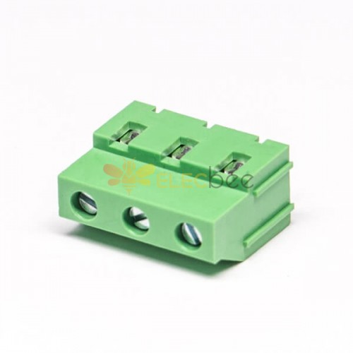 螺釘式多級接線端子3芯直式穿孔式接PCB板綠色